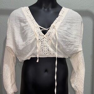 Forever 21 Cream Blouse with Chic Design